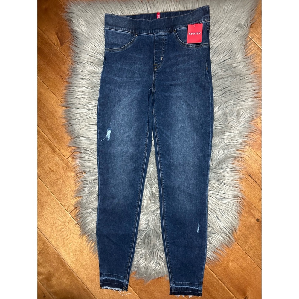 Spanx Distressed Ankle Denim Skinny Jean Size Small - Picture 2 of 4